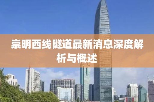 崇明西線隧道最新消息深度解析與概述