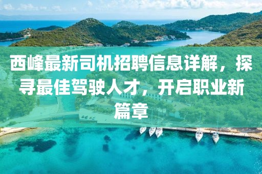 西峰最新司機招聘信息詳解,探尋最佳駕駛人才,開啟職業新篇章