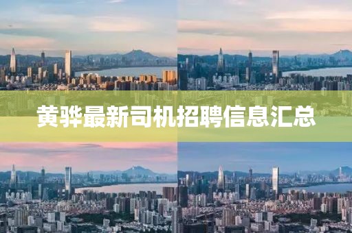 黃驊最新司機招聘信息匯總