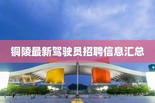 銅陵最新駕駛員招聘信息匯總