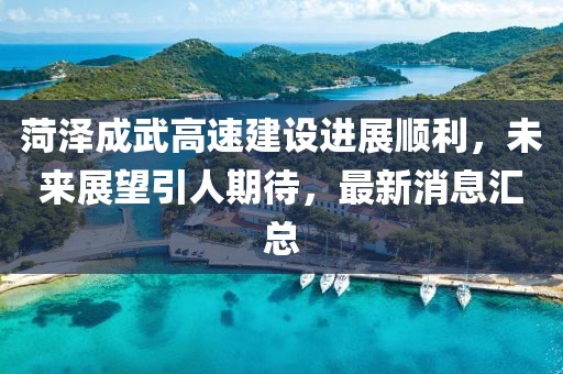 菏澤成武高速建設進展順利,未來展望引人期待,最新消息匯總