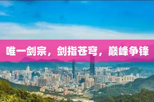 唯一劍宗,劍指蒼穹,巔峰爭鋒