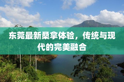 東莞最新桑拿體驗,傳統與現代的完美融合