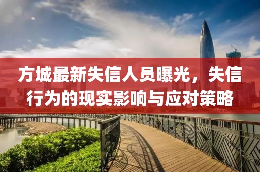 方城最新失信人員曝光,失信行為的現實影響與應對策略