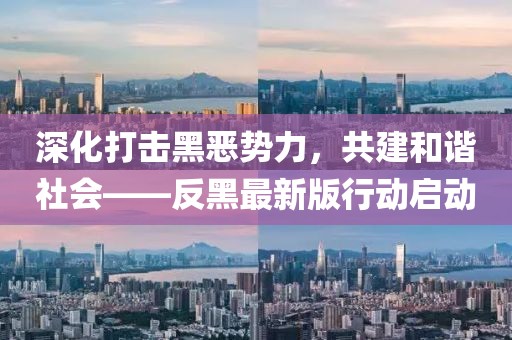 深化打擊黑惡勢力,共建和諧社會——反黑最新版行動啟動
