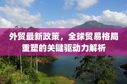 外貿最新政策,全球貿易格局重塑的關鍵驅動力解析