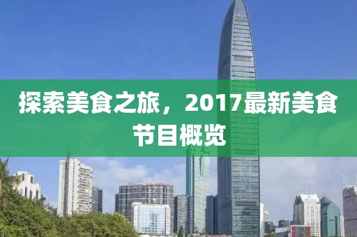 探索美食之旅,2017最新美食節(jié)目概覽