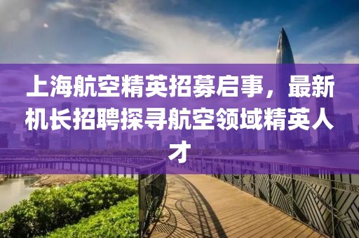 上海航空精英招募啟事,最新機長招聘探尋航空領域精英人才
