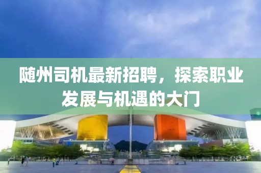 隨州司機(jī)最新招聘,探索職業(yè)發(fā)展與機(jī)遇的大門