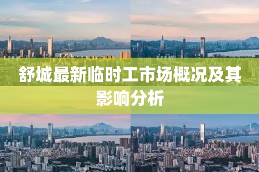 舒城最新臨時工市場概況及其影響分析