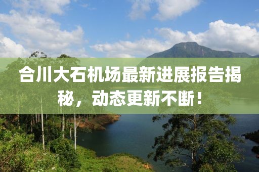 合川大石機(jī)場最新進(jìn)展報(bào)告揭秘,動(dòng)態(tài)更新不斷!