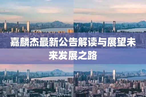 嘉麟杰最新公告解讀與展望未來發(fā)展之路