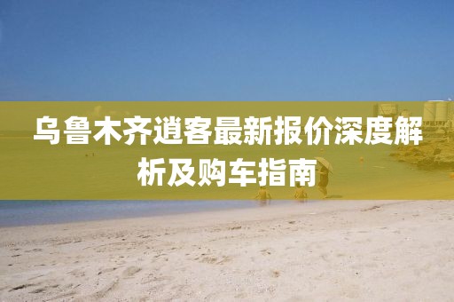 烏魯木齊逍客最新報價深度解析及購車指南