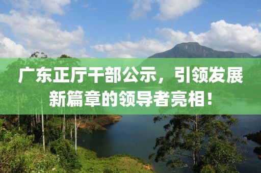廣東正廳干部公示,引領發展新篇章的領導者亮相!