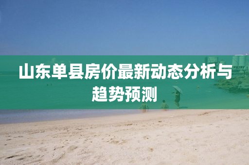 山東單縣房價最新動態分析與趨勢預測