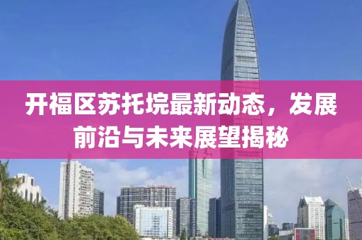 開福區蘇托垸最新動態,發展前沿與未來展望揭秘