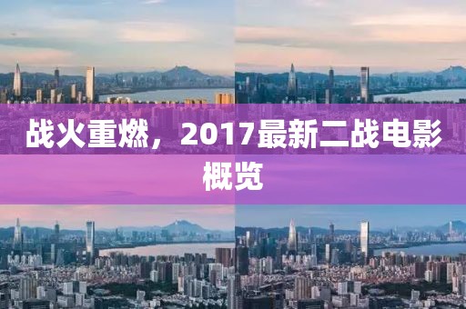 戰火重燃,2017最新二戰電影概覽