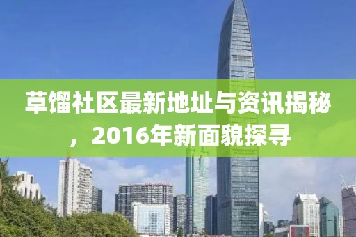 草餾社區(qū)最新地址與資訊揭秘,2016年新面貌探尋