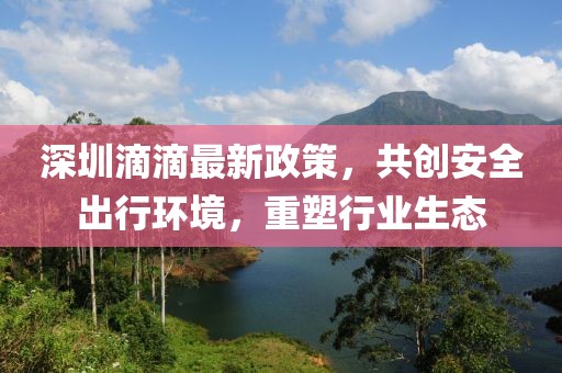 深圳滴滴最新政策,共創安全出行環境,重塑行業生態