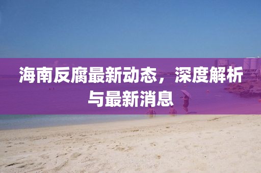 海南反腐最新動態，深度解析與最新消息