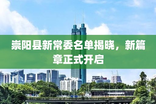 崇陽縣新常委名單揭曉,新篇章正式開啟