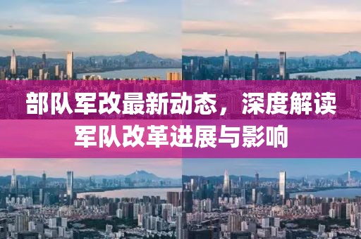 部隊軍改最新動態,深度解讀軍隊改革進展與影響