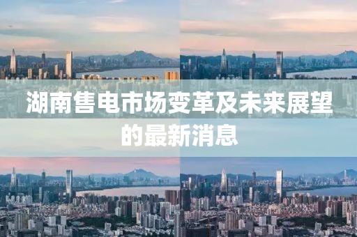 湖南售電市場變革及未來展望的最新消息