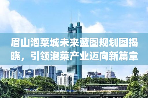 眉山泡菜城未來藍圖規(guī)劃圖揭曉,引領(lǐng)泡菜產(chǎn)業(yè)邁向新篇章