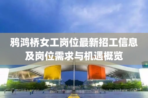 鴉鴻橋女工崗位最新招工信息及崗位需求與機遇概覽