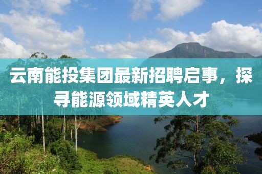 云南能投集團(tuán)最新招聘啟事,探尋能源領(lǐng)域精英人才