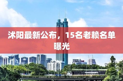 沭陽最新公布,15名老賴名單曝光