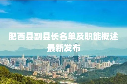 肥西縣副縣長名單及職能概述最新發布