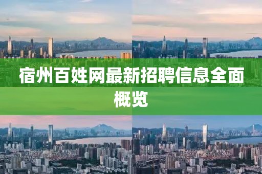 宿州百姓網(wǎng)最新招聘信息全面概覽