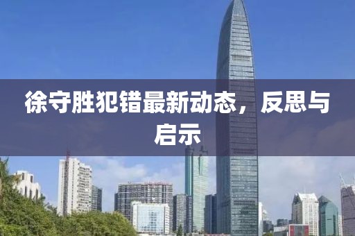 徐守勝犯錯最新動態，反思與啟示