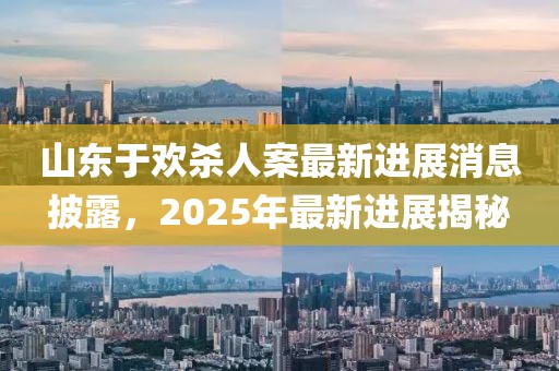 山東于歡殺人案最新進展消息披露,2025年最新進展揭秘