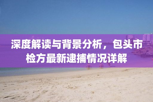 深度解讀與背景分析,包頭市檢方最新逮捕情況詳解