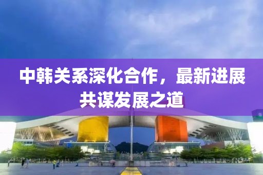 中韓關系深化合作,最新進展共謀發展之道