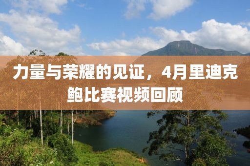 力量與榮耀的見(jiàn)證,4月里迪克鮑比賽視頻回顧