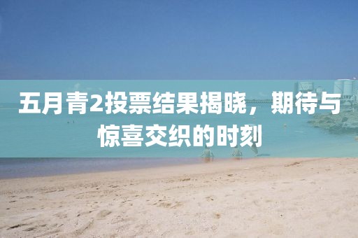 五月青2投票結果揭曉，期待與驚喜交織的時刻