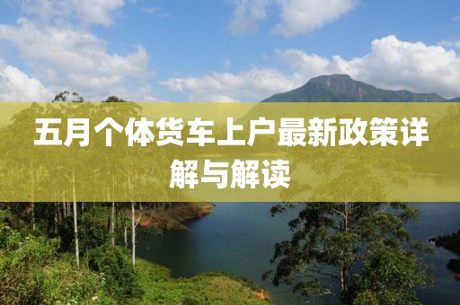 五月個體貨車上戶最新政策詳解與解讀