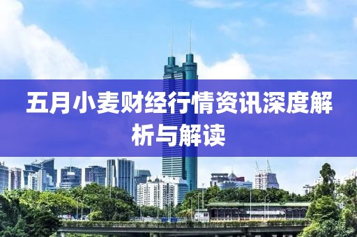 五月小麥財經(jīng)行情資訊深度解析與解讀