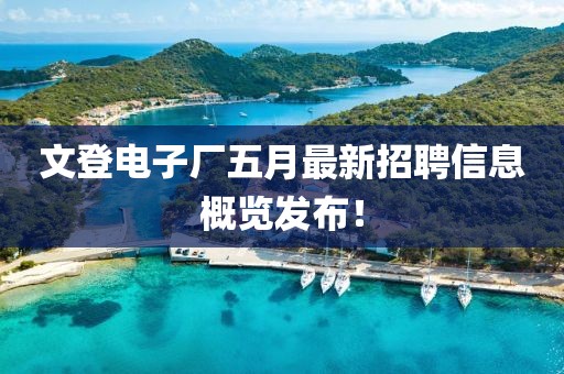 文登電子廠五月最新招聘信息概覽發(fā)布！