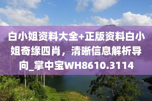 白小姐資料大全+正版資料白小姐奇緣四肖,清晰信息解析導向_掌中寶WH8610.3114