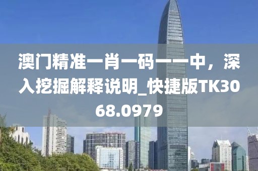 澳門精準一肖一碼一一中，深入挖掘解釋說明_快捷版TK3068.0979