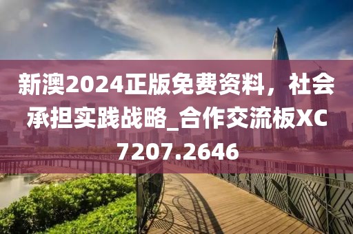 新澳2024正版免費資料,社會承擔實踐戰略_合作交流板XC7207.2646