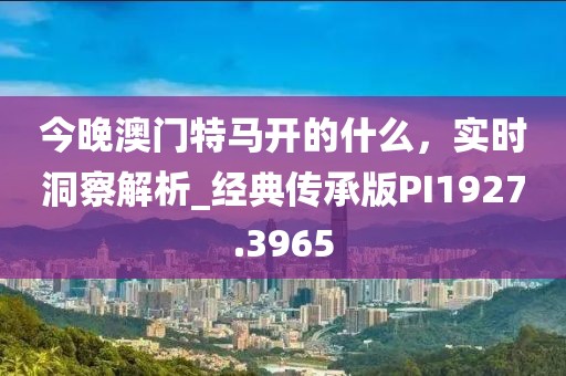 今晚澳門特馬開的什么,實時洞察解析_經典傳承版PI1927.3965