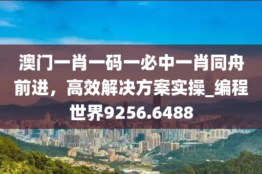 澳門一肖一碼一必中一肖同舟前進(jìn),高效解決方案實(shí)操_編程世界9256.6488
