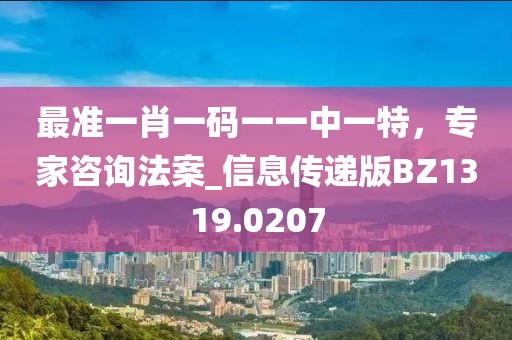 最準一肖一碼一一中一特,專家咨詢法案_信息傳遞版BZ1319.0207