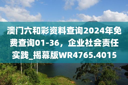 澳門六和彩資料查詢2024年免費查詢01-36,企業社會責任實踐_揭幕版WR4765.4015