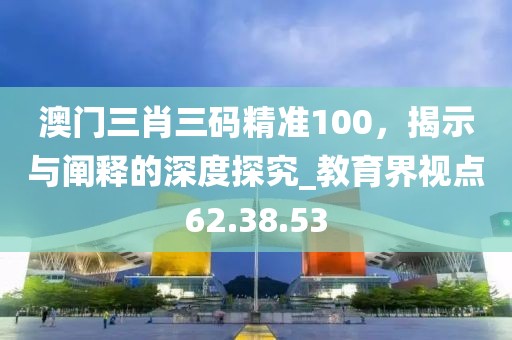澳門三肖三碼精準100,揭示與闡釋的深度探究_教育界視點62.38.53